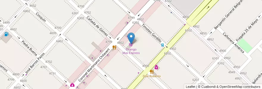 Mapa de ubicacion de Chango Mas Express, Villa Riachuelo en Argentinië, Ciudad Autónoma De Buenos Aires, Buenos Aires, Comuna 8.