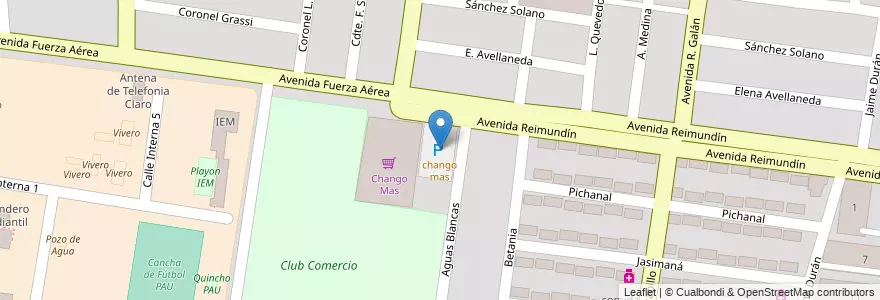 Mapa de ubicacion de chango mas en Arjantin, Salta, Capital, Municipio De Salta, Salta.