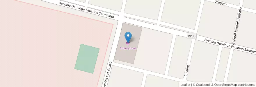 Mapa de ubicacion de Changomas en 아르헨티나, Corrientes, Departamento Goya, Municipio De Goya.