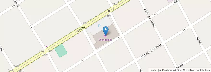 Mapa de ubicacion de Changomás en Argentina, Buenos Aires, Partido De Lomas De Zamora, Temperley.