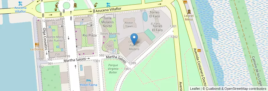 Mapa de ubicacion de Chateau Puerto Madero, Puerto Madero en Argentinië, Ciudad Autónoma De Buenos Aires, Comuna 1, Buenos Aires.