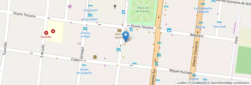 Mapa de ubicacion de Chato's Wine Bat en الأرجنتين, Salta, Cafayate, Municipio De Cafayate.