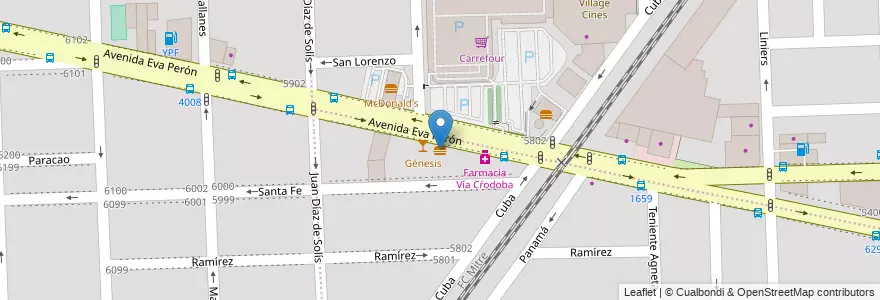 Mapa de ubicacion de Che Lulo en Arjantin, Santa Fe, Departamento Rosario, Municipio De Rosario, Rosario.
