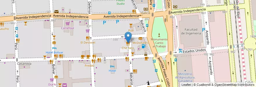 Mapa de ubicacion de Che Taco, San Telmo en Argentina, Ciudad Autónoma De Buenos Aires, Comuna 1, Buenos Aires.