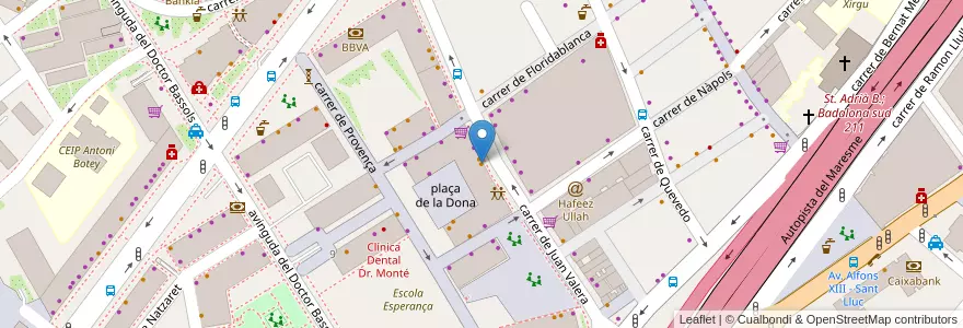Mapa de ubicacion de Chechu's bar en Spanje, Catalonië, Barcelona, Barcelonès, Badalona.