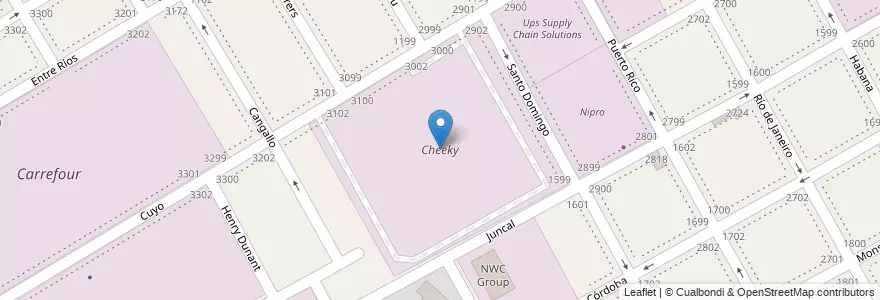 Mapa de ubicacion de Cheeky en الأرجنتين, بوينس آيرس, Partido De San Isidro, Martínez.