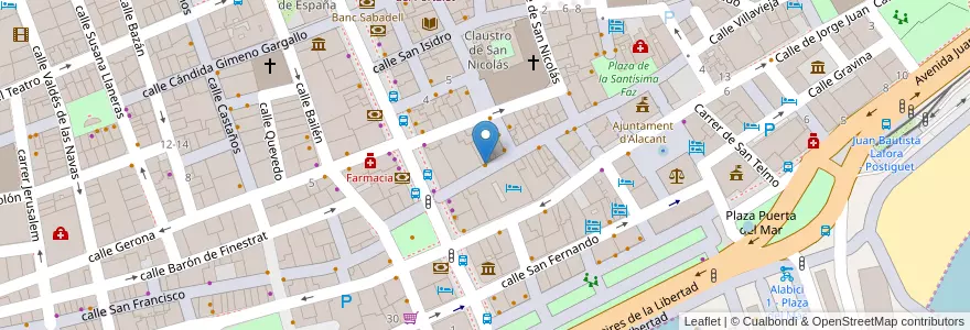 Mapa de ubicacion de Chef's en Испания, Валенсия, Аликанте, Алаканти, Аликанте.
