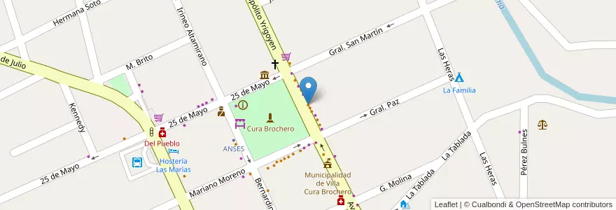Mapa de ubicacion de Chelo en Аргентина, Кордова, Departamento San Alberto, Villa Cura Brochero, Pedanía Tránsito, Municipio De Villa Cura Brocheroa.