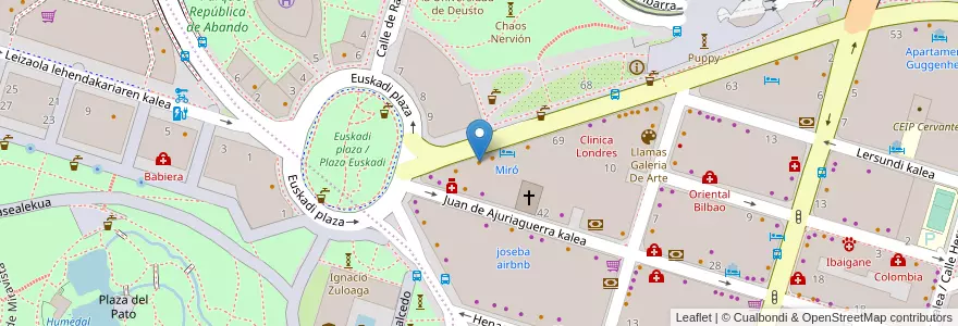 Mapa de ubicacion de Chelsea Coffee Lounge en Spanien, Autonome Gemeinschaft Baskenland, Bizkaia, Bilboaldea, Bilbao.