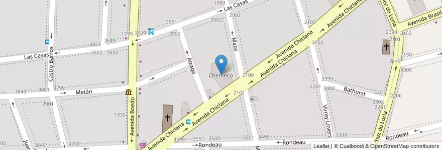 Mapa de ubicacion de Chemeco, Boedo en アルゼンチン, Ciudad Autónoma De Buenos Aires, Comuna 5, Comuna 4, ブエノスアイレス.