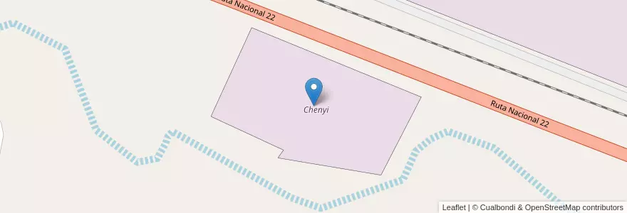 Mapa de ubicacion de Chenyi en 아르헨티나, 칠레, 네우켄주, Departamento Confluencia, Municipio De Plaza Huincul.