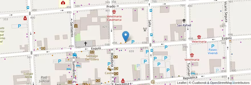 Mapa de ubicacion de Chicken en アルゼンチン, カタマルカ州, Departamento Capital, Municipio De San Fernando Del Valle De Catamarca, San Fernando Del Valle De Catamarca.