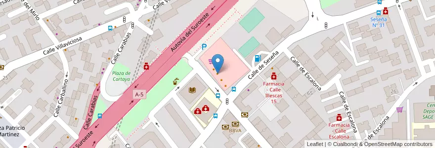 Mapa de ubicacion de Chie's Place en إسبانيا, منطقة مدريد, منطقة مدريد, Área Metropolitana De Madrid Y Corredor Del Henares, مدريد.