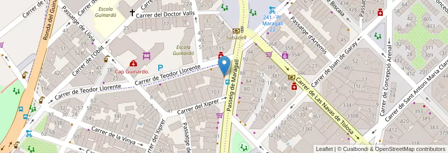 Mapa de ubicacion de Chihuahua en 西班牙, Catalunya, Barcelona, Barcelonès, Barcelona.