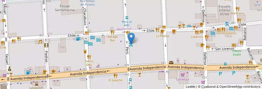 Mapa de ubicacion de Chile, San Telmo en Argentina, Ciudad Autónoma De Buenos Aires, Comuna 1, Buenos Aires.