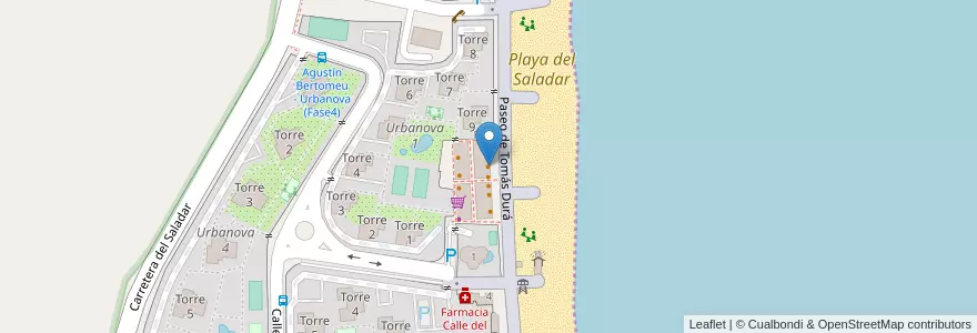 Mapa de ubicacion de Chill Out Playa en Spanien, Valencianische Gemeinschaft, Alicante, L'Alacantí, Alicante.