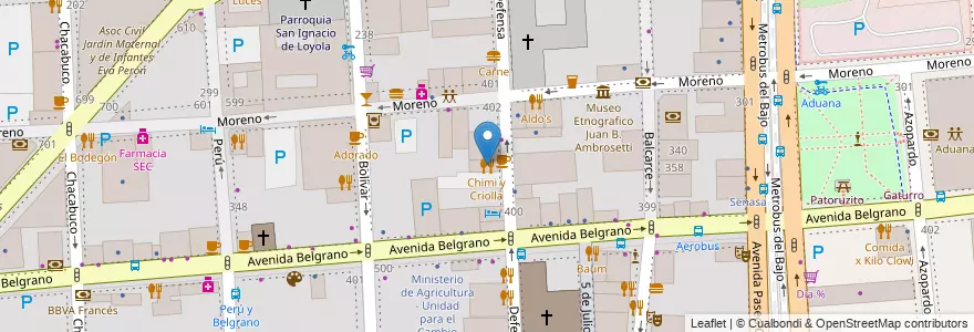 Mapa de ubicacion de Chimi y Criolla, Montserrat en الأرجنتين, Ciudad Autónoma De Buenos Aires, Comuna 1, Buenos Aires.