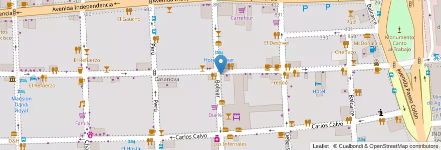 Mapa de ubicacion de Chin Chin, San Telmo en Аргентина, Буэнос-Айрес, Comuna 1, Буэнос-Айрес.