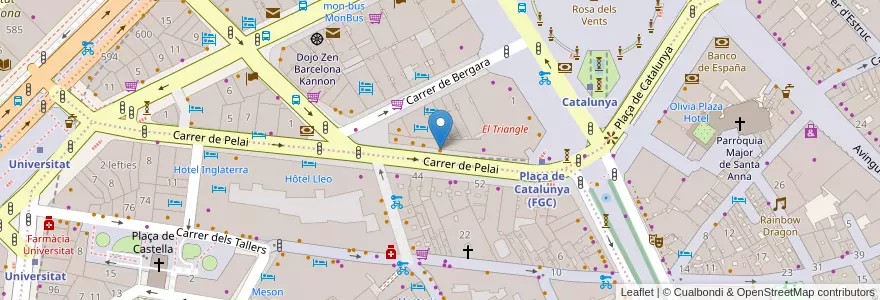 Mapa de ubicacion de Chinoi en 스페인, Catalunya, Barcelona, Barcelonès, 바르셀로나.