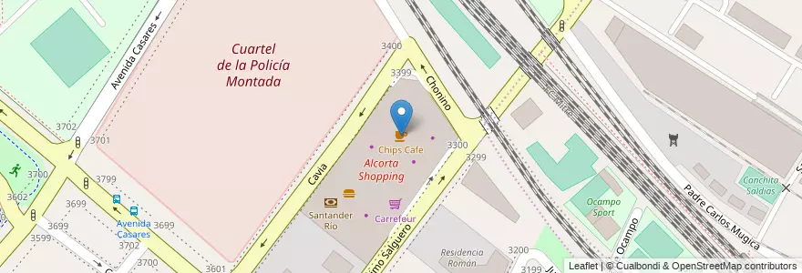 Mapa de ubicacion de Chips Cafe, Palermo en アルゼンチン, Ciudad Autónoma De Buenos Aires, ブエノスアイレス, Comuna 14.