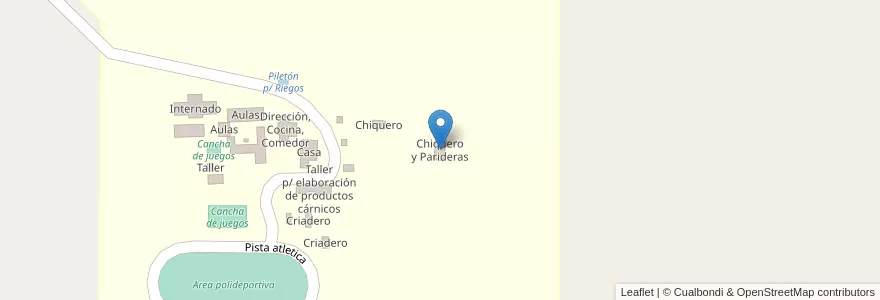 Mapa de ubicacion de Chiquero y Parideras en آرژانتین, Córdoba, Departamento Tercero Arriba, Pedanía Salto, Municipio De Almafuerte.