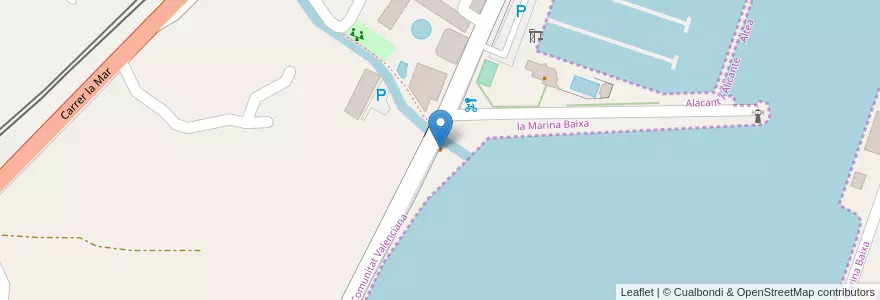 Mapa de ubicacion de Chiringuito playero en Spain, Valencian Community, Alacant / Alicante, La Marina Baixa, Altea.