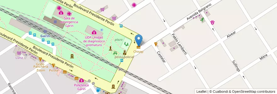 Mapa de ubicacion de Chisap en Arjantin, Buenos Aires, Partido De Escobar, Garín.