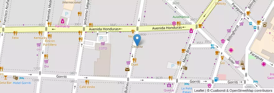 Mapa de ubicacion de Chispita, Palermo en 阿根廷, Ciudad Autónoma De Buenos Aires, 布宜诺斯艾利斯, Comuna 14.