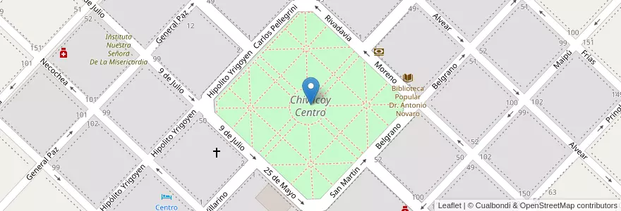 Mapa de ubicacion de Chivilcoy Centro en アルゼンチン, ブエノスアイレス州, Partido De Chivilcoy, Chivilcoy.