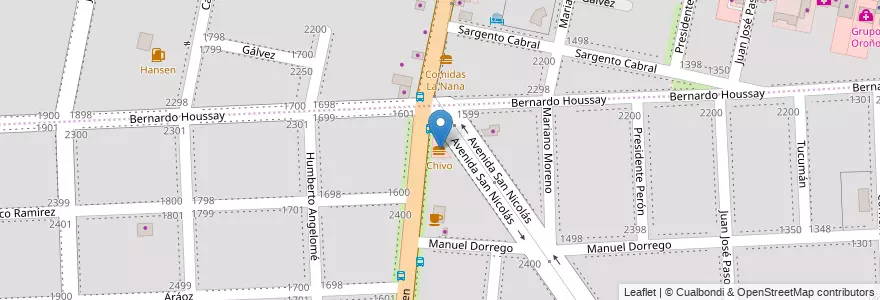 Mapa de ubicacion de Chivo en الأرجنتين, سانتا في, Departamento Rosario, Municipio De Funes, Funes.