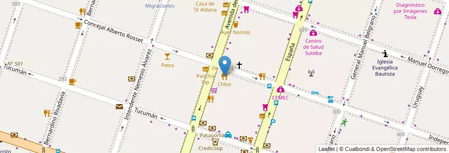 Mapa de ubicacion de Chloe en Argentinië, Buenos Aires, Partido De Moreno, Moreno.