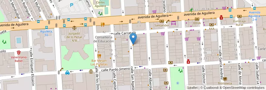 Mapa de ubicacion de Chocolatería Benalúa en スペイン, バレンシア州, Alacant / Alicante, L'Alacantí, Alacant / Alicante.