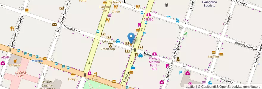Mapa de ubicacion de Chocorisimo en Arjantin, Buenos Aires, Partido De Moreno, Moreno.