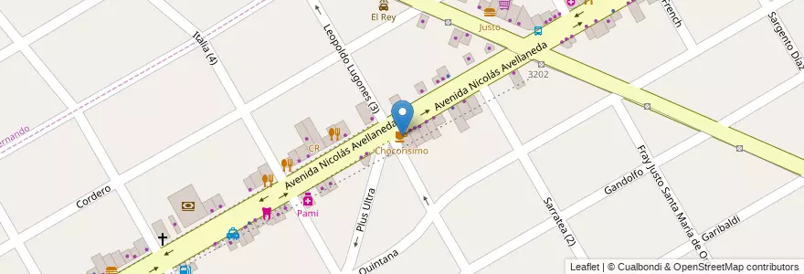 Mapa de ubicacion de Chocorisimo en Argentina, Buenos Aires, Partido De San Fernando, Victoria.
