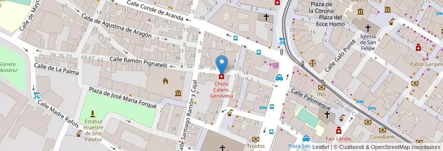 Mapa de ubicacion de Choliz Calero, Genoveva en إسبانيا, أرغون, سرقسطة, Zaragoza, سرقسطة.