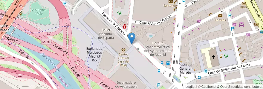 Mapa de ubicacion de CHOPERA, PASEO, DE LA,6 en اسپانیا, بخش خودمختار مادرید, بخش خودمختار مادرید, Área Metropolitana De Madrid Y Corredor Del Henares, مادرید.