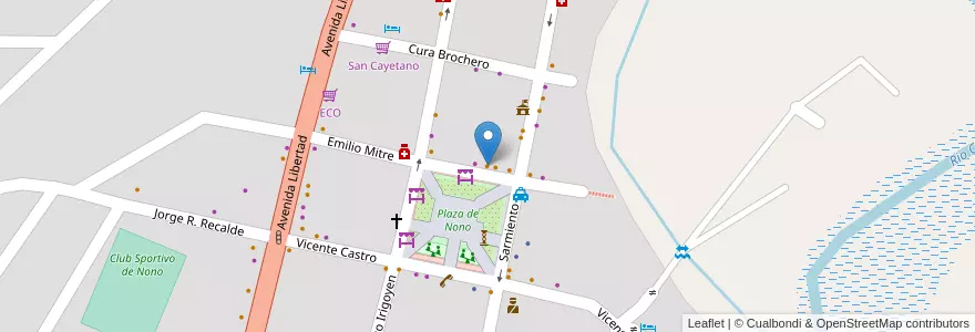 Mapa de ubicacion de Chopp en アルゼンチン, コルドバ州, Departamento San Alberto, Municipio De Nono, Pedanía Nono, Nono.