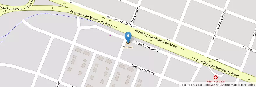 Mapa de ubicacion de Chubut en الأرجنتين, شوبوت, Departamento Rawson, روسون.