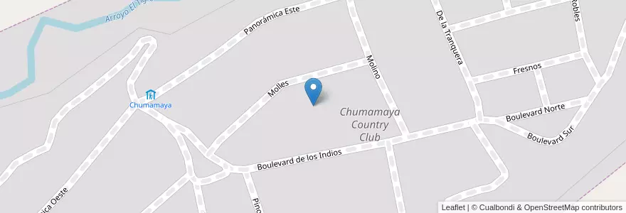 Mapa de ubicacion de Chumamaya Country Club en アルゼンチン, サンルイス州, Junín, Municipio De Merlo, Villa De Merlo.