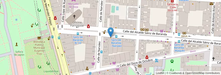 Mapa de ubicacion de Chunda Bar en Spanje, Comunidad De Madrid, Comunidad De Madrid, Área Metropolitana De Madrid Y Corredor Del Henares, Madrid.