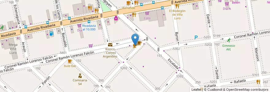 Mapa de ubicacion de Chungo Helados Café, Villa Luro en Argentina, Autonomous City Of Buenos Aires, Comuna 9, Autonomous City Of Buenos Aires, Comuna 10.