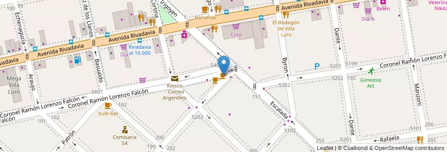 Mapa de ubicacion de Chungo - Helados Cafetería, Villa Luro en Argentina, Ciudad Autónoma De Buenos Aires, Comuna 9, Buenos Aires, Comuna 10.