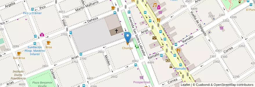 Mapa de ubicacion de Chungo, Saavedra en 阿根廷, Ciudad Autónoma De Buenos Aires, 布宜诺斯艾利斯, Comuna 13.
