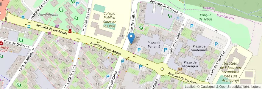 Mapa de ubicacion de Churrería - Cafetería Iris en اسپانیا, بخش خودمختار مادرید, بخش خودمختار مادرید, Área Metropolitana De Madrid Y Corredor Del Henares, Fuenlabrada.