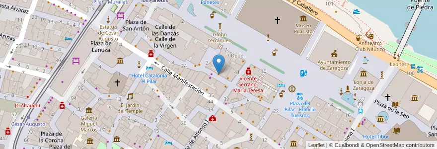 Mapa de ubicacion de Churrería La Fama en Espanha, Aragão, Saragoça, Zaragoza, Saragoça.
