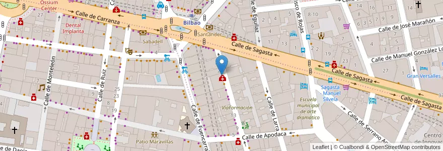 Mapa de ubicacion de Churruca en Испания, Мадрид, Мадрид, Área Metropolitana De Madrid Y Corredor Del Henares, Мадрид.