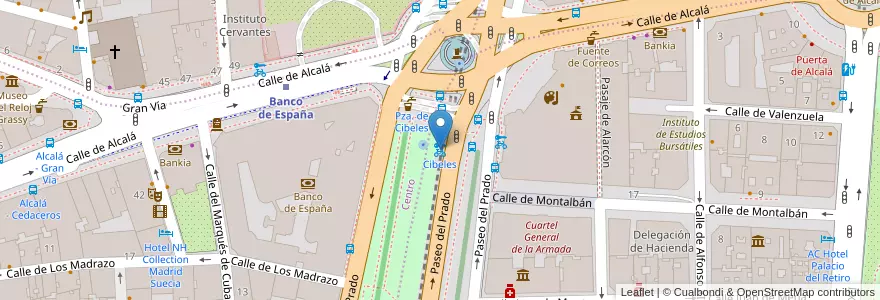Mapa de ubicacion de Cibeles en اسپانیا, بخش خودمختار مادرید, بخش خودمختار مادرید, Área Metropolitana De Madrid Y Corredor Del Henares, مادرید.