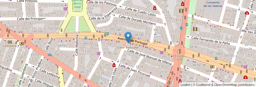Mapa de ubicacion de Ciber Badulake en スペイン, カスティーリャ・イ・レオン州, サラマンカ, Campo De Salamanca, サラマンカ.