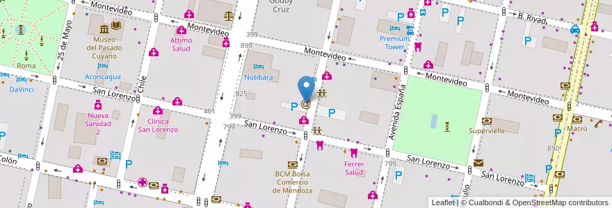 Mapa de ubicacion de Ciber box en Argentine, Chili, Mendoza, Departamento Capital, Sección 2ª Barrio Cívico, Ciudad De Mendoza.