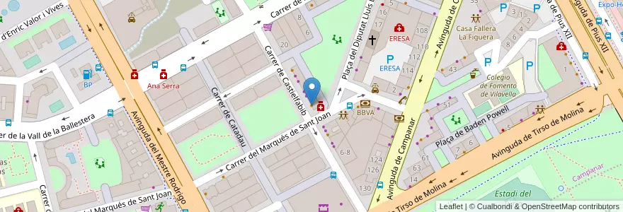Mapa de ubicacion de Ciber Cafe en スペイン, バレンシア州, València / Valencia, Comarca De València, València.